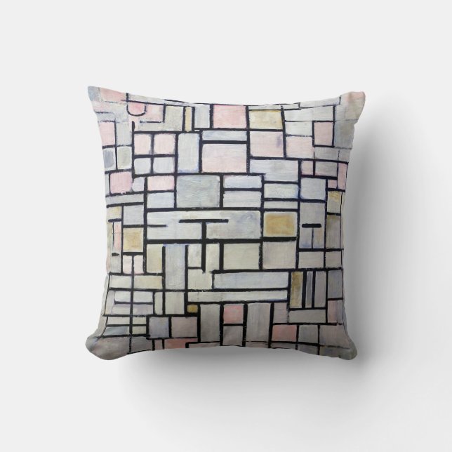 Coussin Composition rose et gris, Mondrian (Recto)