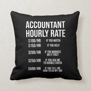 Coussin Comptable amusant Humour comptable à taux horaire 