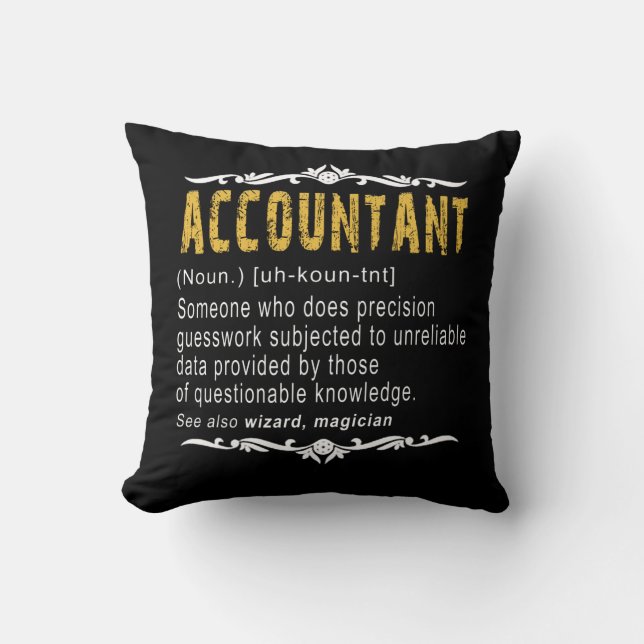 Coussin Comptable Funny Definition Cadeau personnalisé (Recto)
