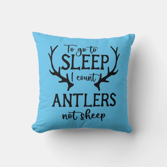 Coussin Compter les bois, pas les moutons, réversible (Recto)