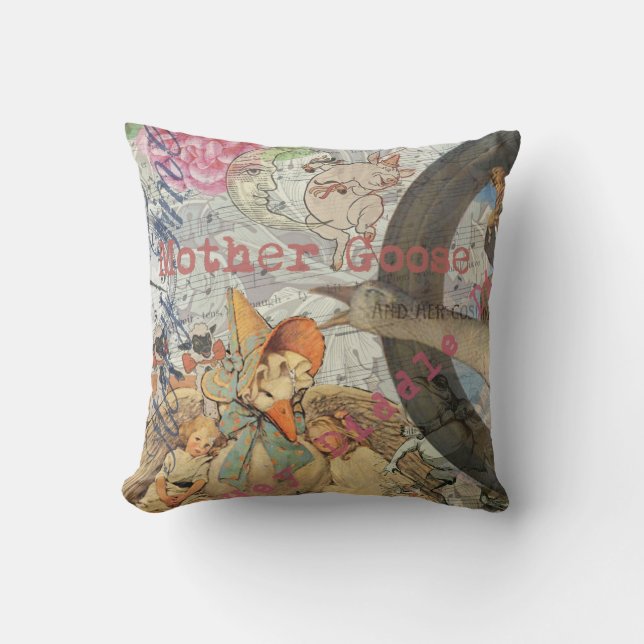 Coussin Comptine de Mère l'Oie Conte de Fées (Recto)