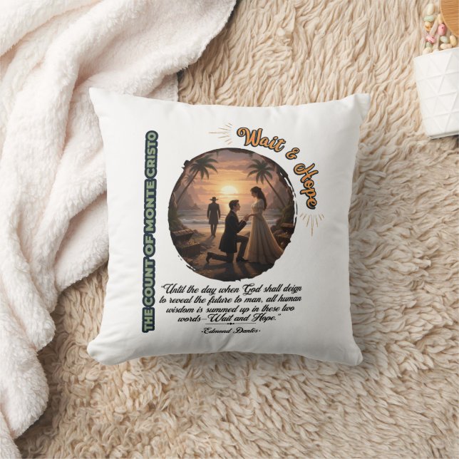 Coussin Comte de Monte Cristo Attendre et Espérer Coucher  (Couverture)