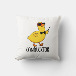 Coussin Con-duck-tor Funny Music Conducteur Canard Pun