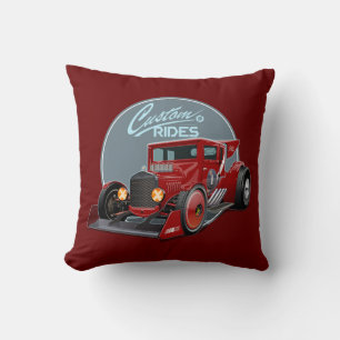 Coussin Concept de voiture de course retro personnalisé