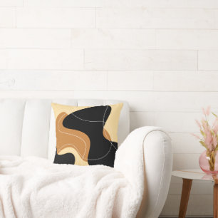 Coussin Concepteur Abstrait noir et Brown