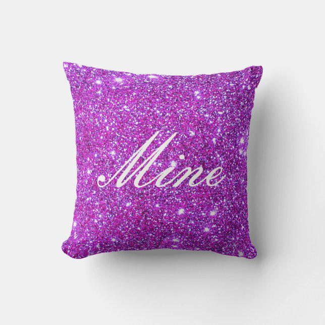 Coussin Concepteur fascinant scintillant pourpre rose de (Recto)