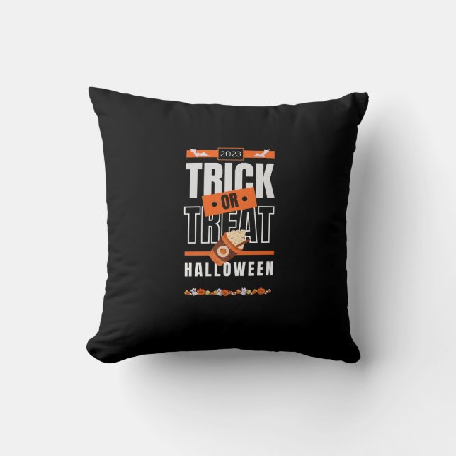 Coussin Conception 2023 de l'Halloween ou de l'essai (Recto)