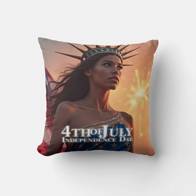 Coussin Conception 4 juillet splendide - Fireworks & Freed (Recto)