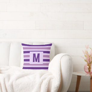 Coussin Conception à rayures mures violettes unique initia