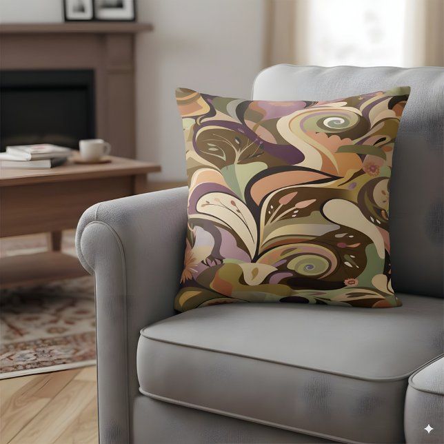Coussin Conception abstraite aux couleurs bohème (Créateur téléchargé)