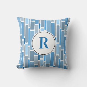 Coussin Conception abstraite bleue. Personnalisable.