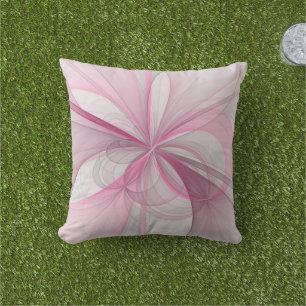 Coussin Conception Abstraite de fractal rose pâle moderne