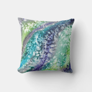 Coussin Conception abstraite de la glace bleue de chaux