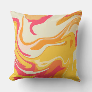 Coussin Conception Abstraite de torchage dans les tons cha