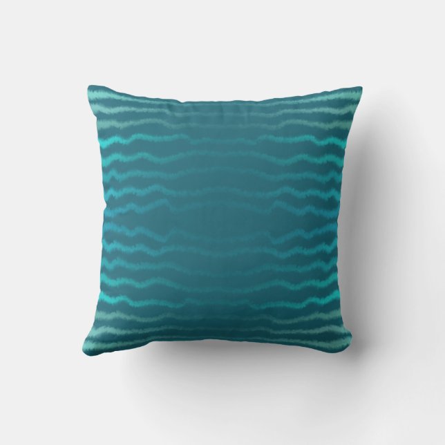Coussin Conception Abstraite de Vague Turquoise Salée de P (Verso)