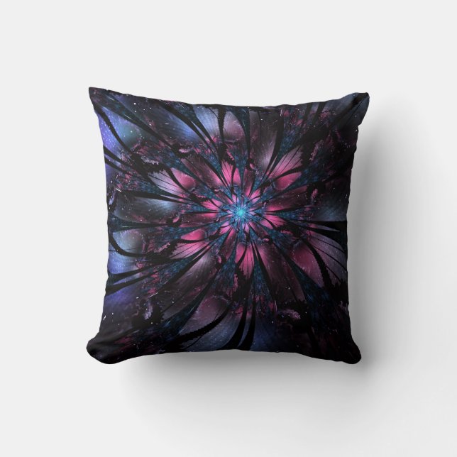 Coussin Conception Abstraite des fleurs fractales. (Recto)