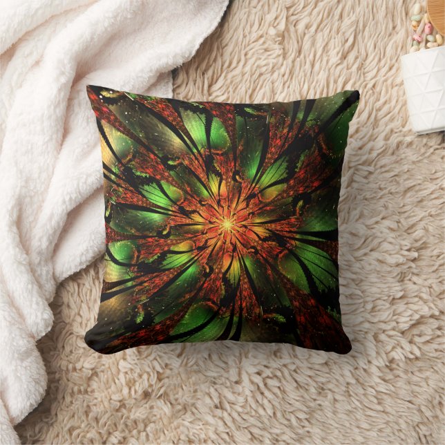 Coussin Conception Abstraite des fleurs fractales. (Couverture)