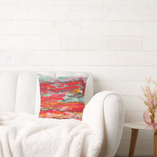 Coussin Conception abstraite du sud-ouest en rose