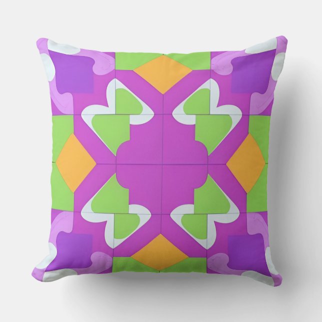 Coussin Conception Abstraite Géométrique Colorée (Recto)