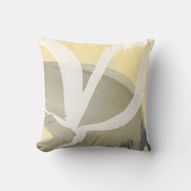 Coussin Conception abstraite | gris jaune et blanc (Recto)
