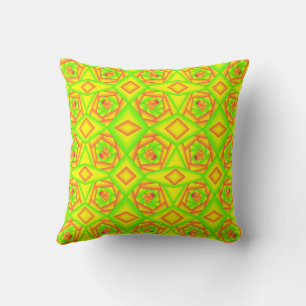 Coussin Conception Abstraite Ombrée Orange Vert Citron Jau