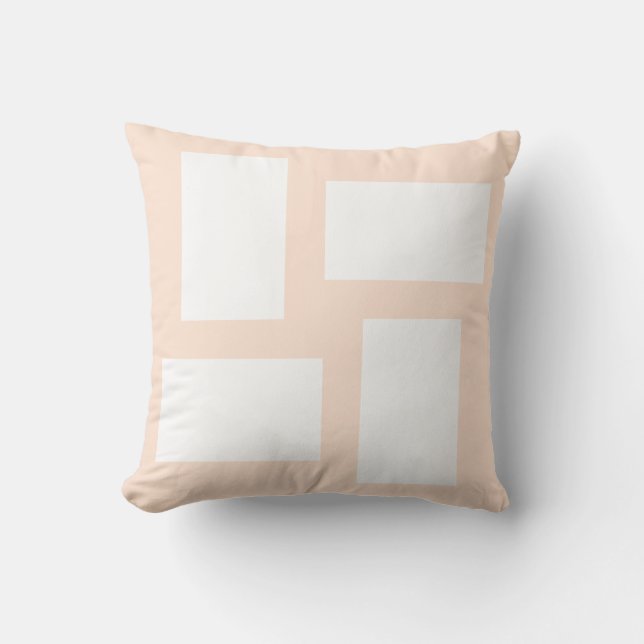 Coussin Conception Abstraite Pêche Douce Pastel & Blanc (Recto)