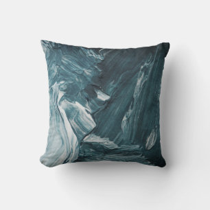 Coussin Conception abstraite turquoise en gris noir et bla