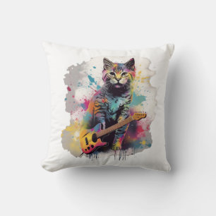 Coussin conception amoureux des chats rockstar