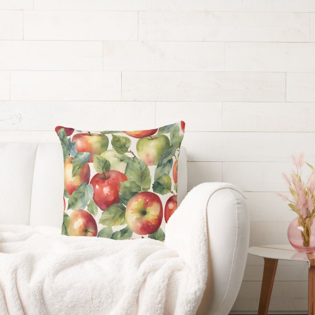 Coussin Conception aquarelle de pommes fraîches (Canapé)