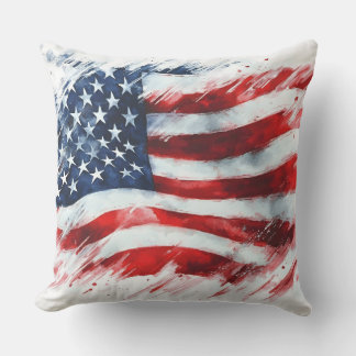 Coussin Conception artistique de coup de pinceau de drapea