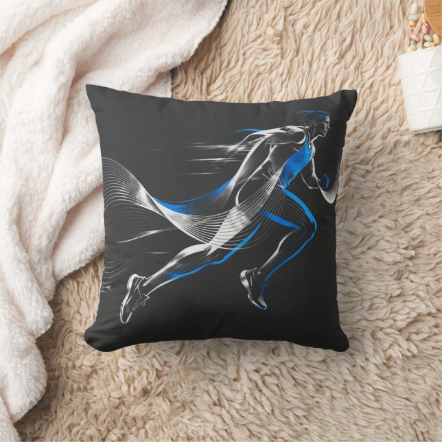 Coussin Conception artistique de mouvement athlétique de c (Couverture)