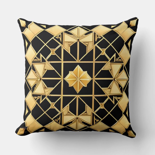 Coussin Conception artistique géométrique dorée élégante (Recto)