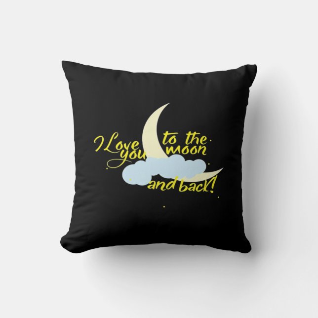 Coussin Conception Artistique 'Je T'Aime Jusqu'À La Lune E (Recto)