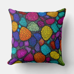Coussin Conception artistique moderne de roche colorée abs