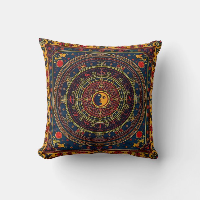 Coussin Conception Astrologique Orientale De Tapis (Recto)