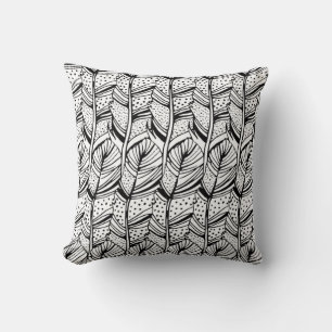 Coussin Conception avec motif de plumes