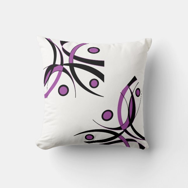 Coussin Conception blanche noire pourpre (Recto)