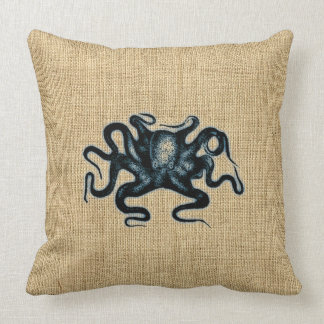 Coussin Conception bleue de vie marine de poulpe de Kraken