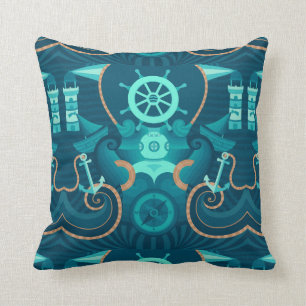 Coussin Conception bleue nautique