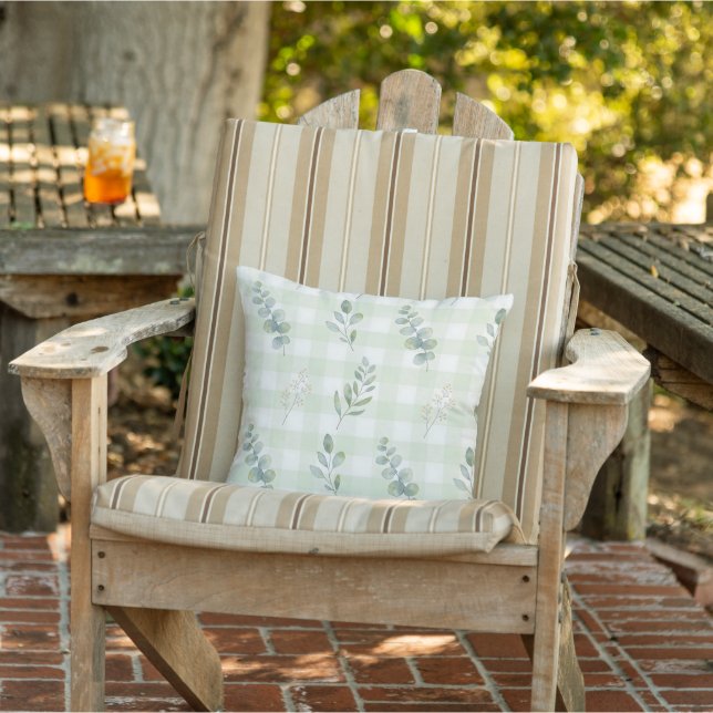Coussin Conception botanique sans couture vert sauge (Chaise)