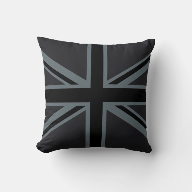 Coussin Conception BRITANNIQUE noire de drapeau d'Union (Recto)