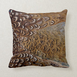 Coussin Conception Brown de plumes de faisan