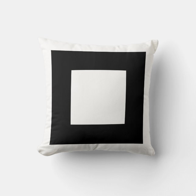 Coussin Conception carrée noire et blanche (Recto)