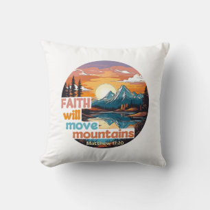 Coussin Conception chrétienne de déplacement de montagnes 