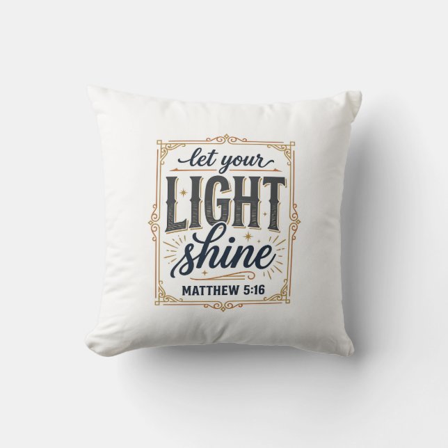 Coussin Conception chrétienne Laissez votre lumière brille (Recto)