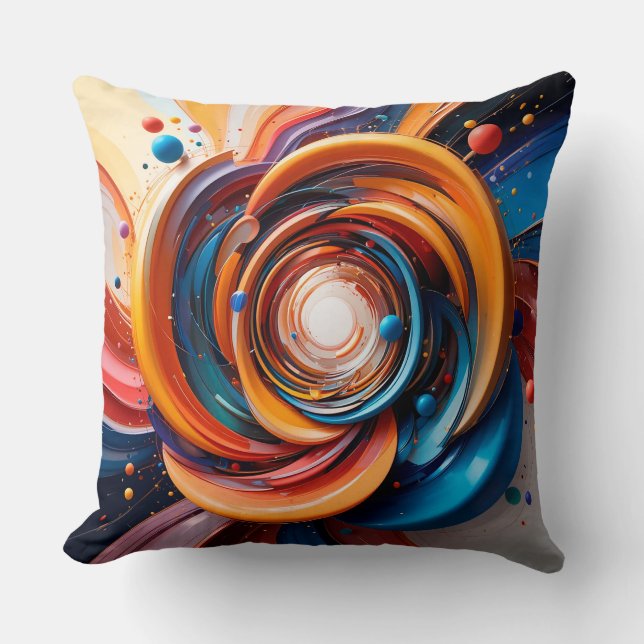 Coussin Conception colorée abstraite tourbillonnante (Recto)