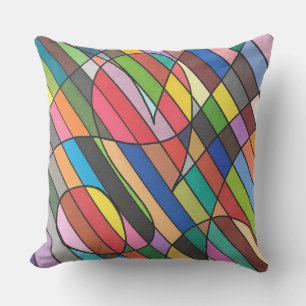 Coussin Conception colorée de style vitrail abstrait