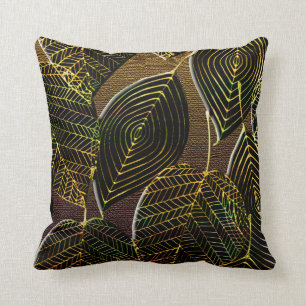 Coussin Conception contemporaine Afrocentrique De Feuilles