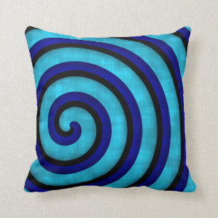Coussin Conception contemporaine en spirale bleue