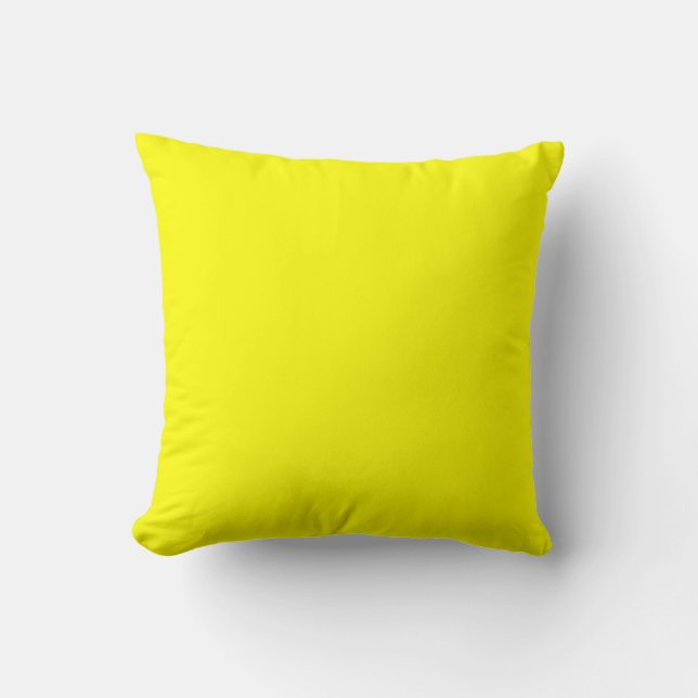 Coussin Conception couleur vive Jaune FFFF00 (Recto)